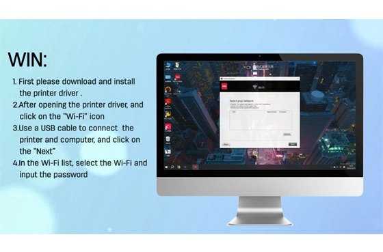 01 Deli Printer (เชื่อมต่อ Wi-Fi ผ่านคอมพิวเตอร์ Windows)