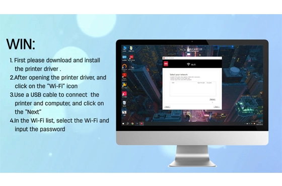 02 Deli Printer (เชื่อมต่อ Wi-Fi ผ่านคอมพิวเตอร์ Windows)