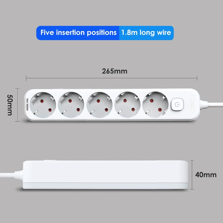 et437 5 holes 1 8m european high power power strip china