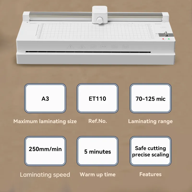 เครื่องเคลือบบัตรอเนกประสงค์3-in-1รุ่น ET110ขนาด A3ความหนา70–125ไมครอน